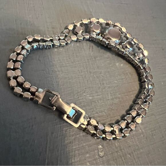 Rhinestone Silver tone Bling Bracelet - Picture 5 of 8